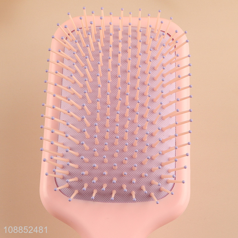 Yiwu market pink rectangle wide teeth massage hair comb