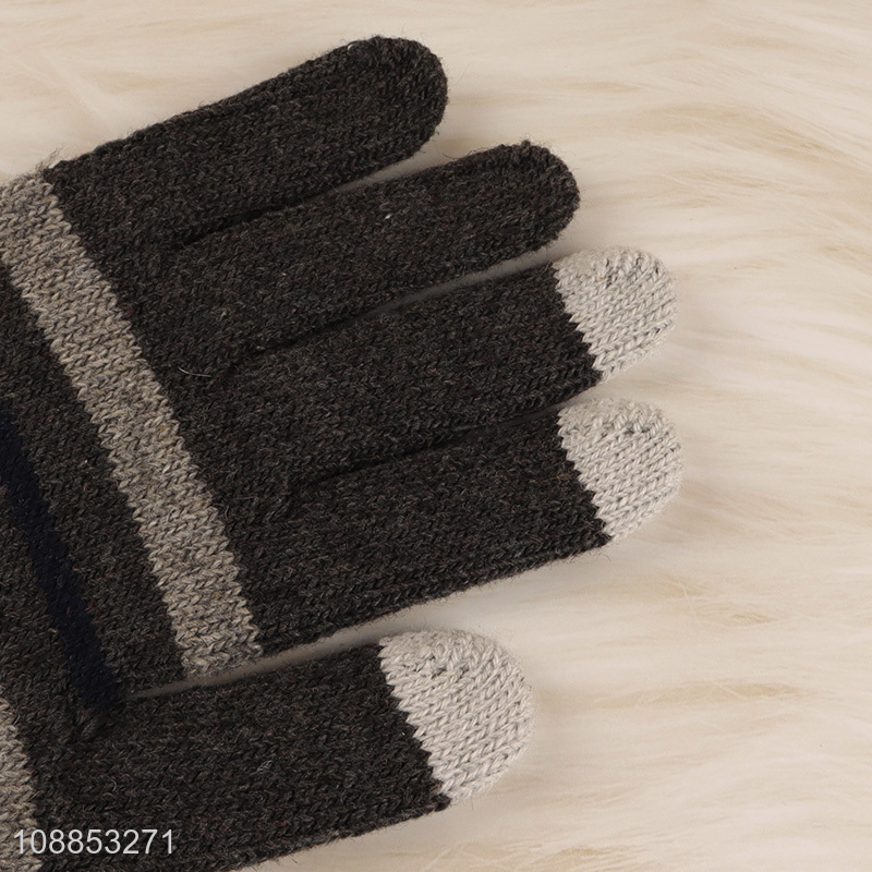 Top products winter knitted gloves touch screen gloves for women