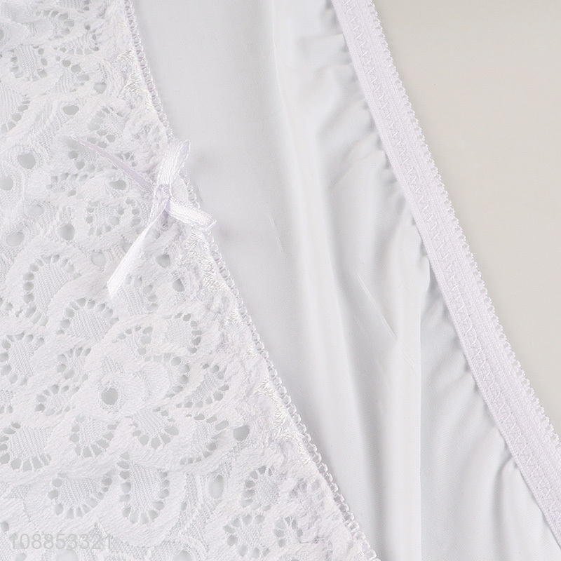 Yiwu market elastic lace nylon underwear briefs for women