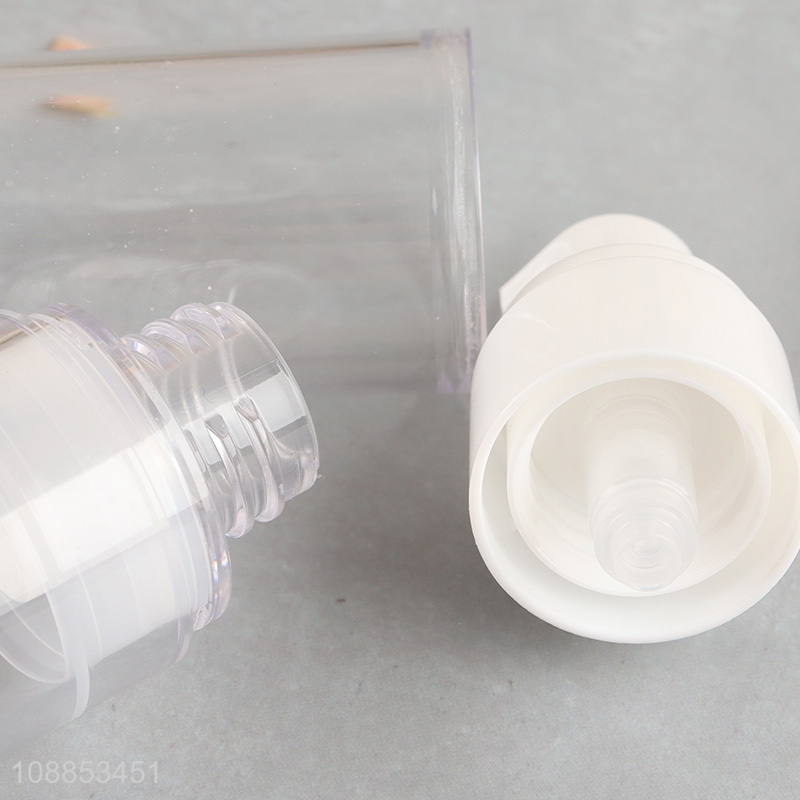 Hot selling 30ml clear airless pump bottle travel lotion container