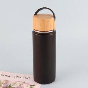 Factory wholesale 500ml  stainless steel vacuum insulated water bottle with bamboo lid