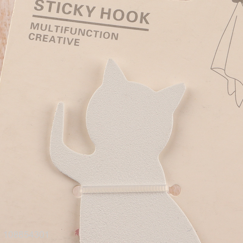 Best sale cat shaped white multifunction sticky hook for home