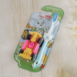 Good Quality Cute Plastic Children's Toothbrush with Toy