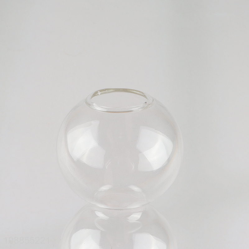Latest products transparent glass bulk ball flower vase
