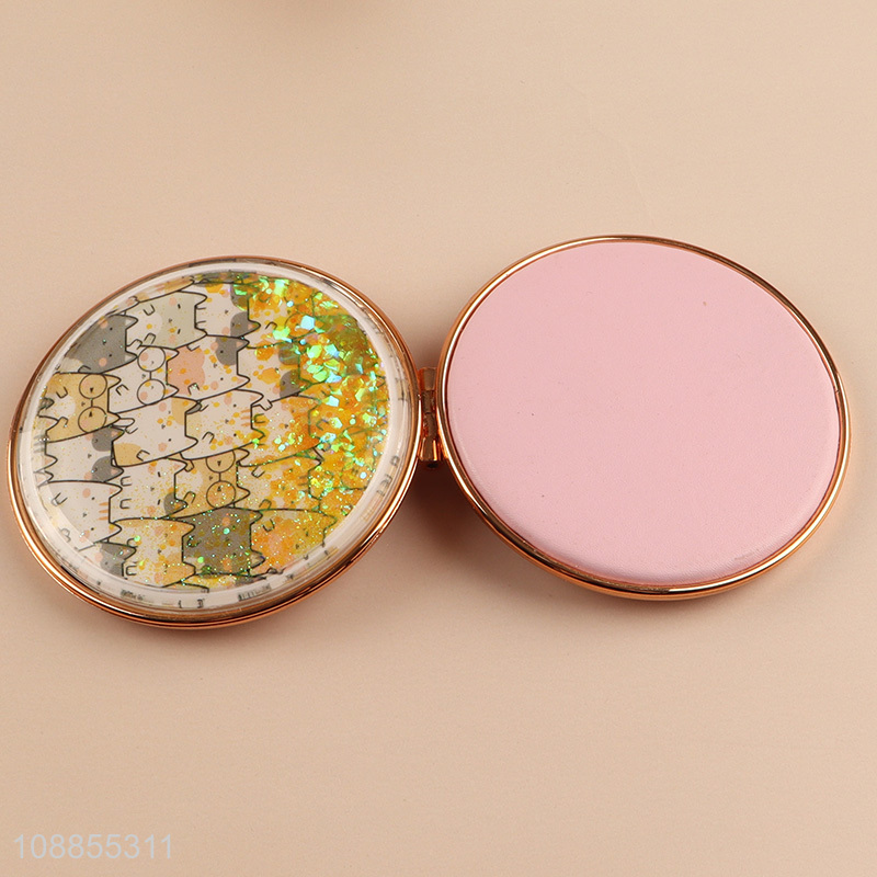 Best selling folding portable round makeup mirror pocket mirror