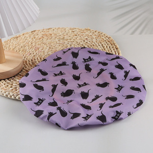 Factory supply purple bathroom accessories waterproof <em>shower</em> <em>cap</em>