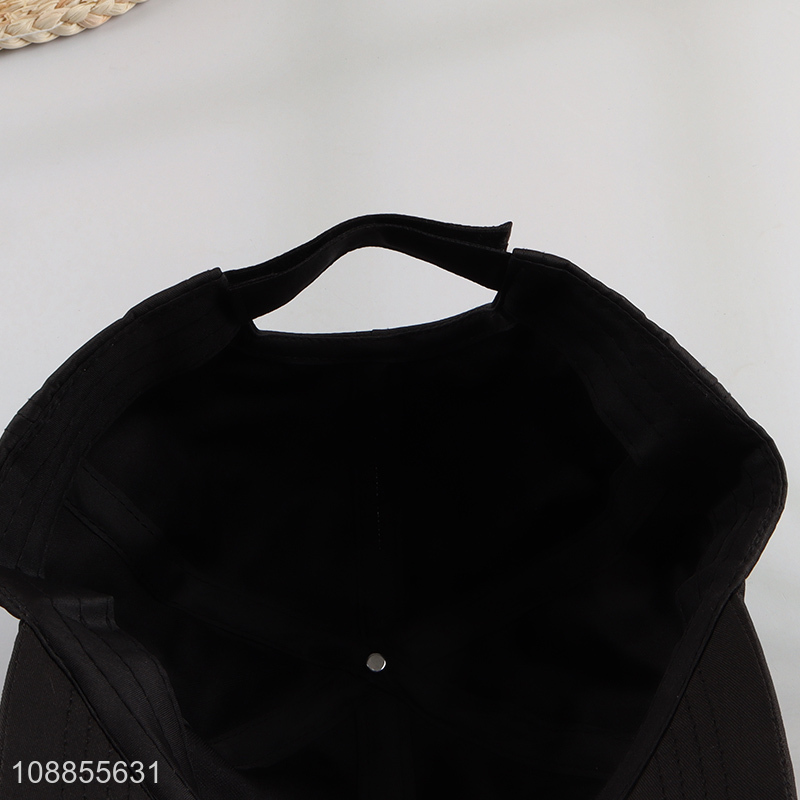 Factory supply black simple polyester baseball hat for sale