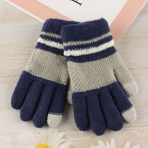 High quality winter warm knitted touch screen gloves for kids