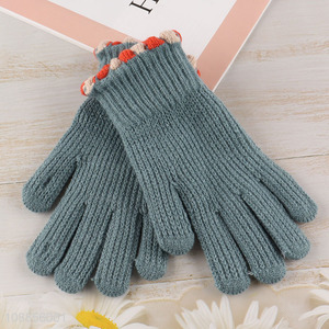 Good quality winter gloves windproof warm knit gloves for women men