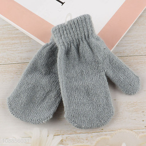 Factory price solid color winter gloves for kids boys girls