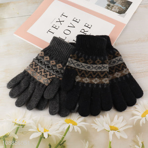 New product men women <em>winter</em> warm knit <em>gloves</em> for cold weather