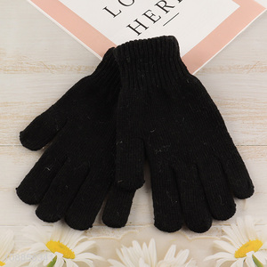 Wholesale men women <em>winter</em> warm knit <em>gloves</em> for cold weather
