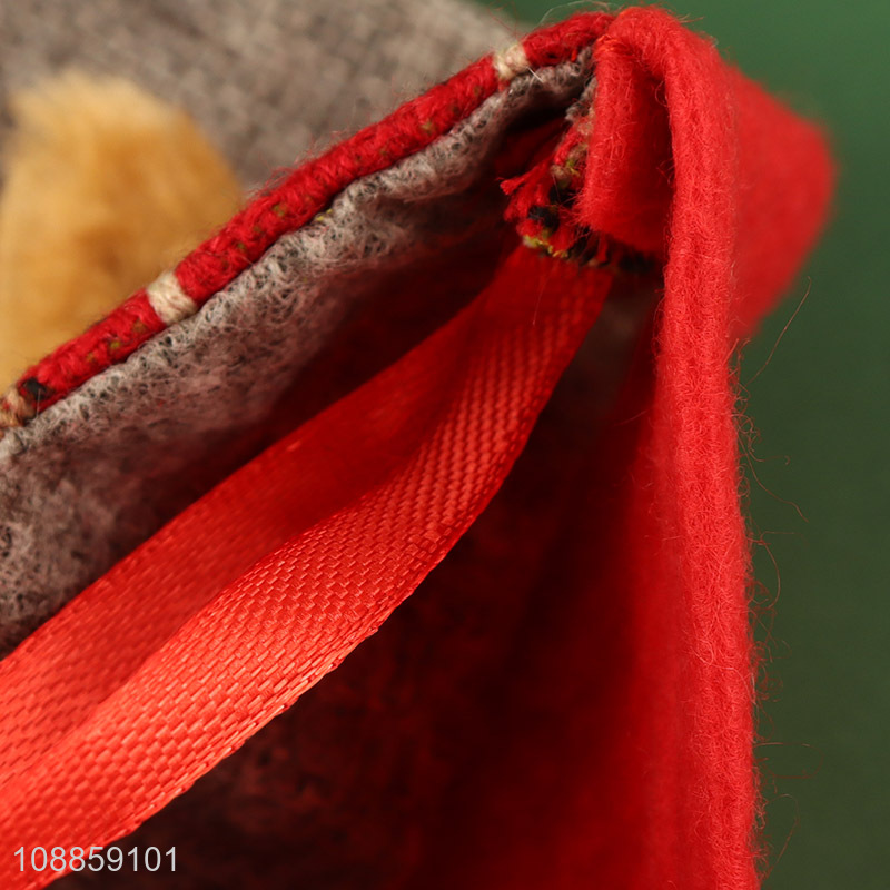 Factory Price Imitated Linen Christmas Stockings Gift Bag Holiday Decor