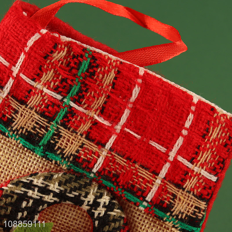 High Quality Imitated Linen Christmas Stockings Christmas Family Ornaments