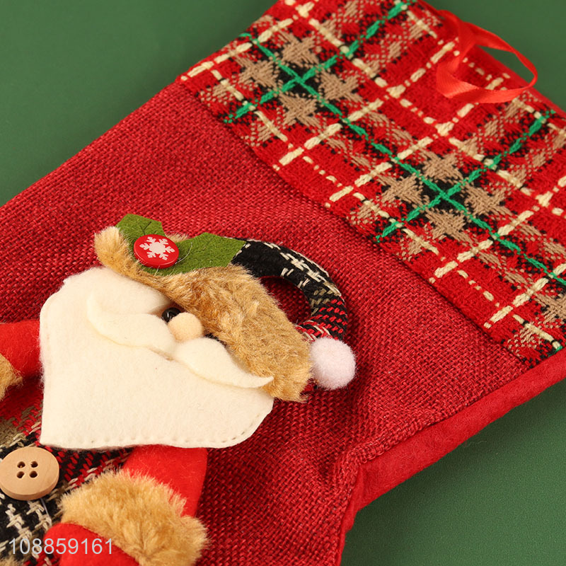Hot Selling Imitation Linen Christmas Stockings for Christmas Party Deocr