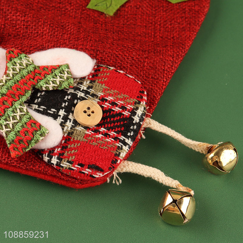 High Quality Imitated Linen Christmas Stockings for Family Holiday Party Decor
