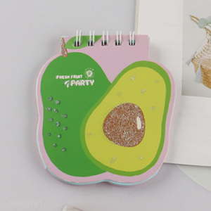 Good quality avocado notebook unlined spiral notebook pocket notebook