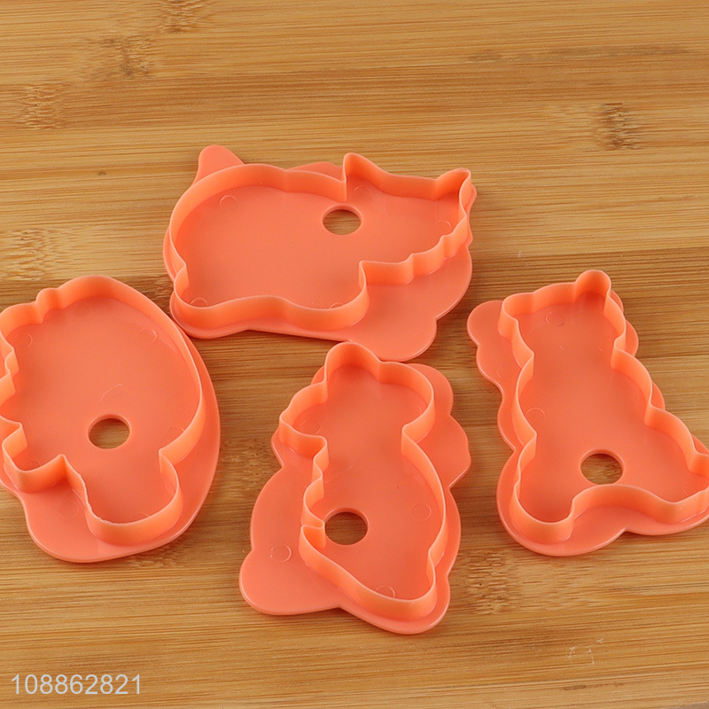 Online wholesale 4-piece animal shape plastic cookie cutters set