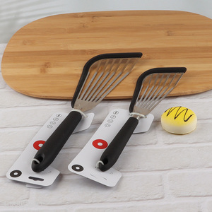 New arrival stainless steel slotted fish spatula with silicone edge