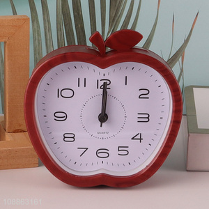 Yiwu market apple shaped home desk clock table clock for sale