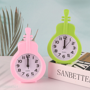 Good price multicolor guitar shape alarm clock table clock