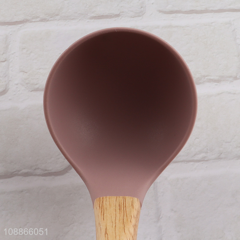 High quality heat resistant silicone serving ladle non-stick soup ladle