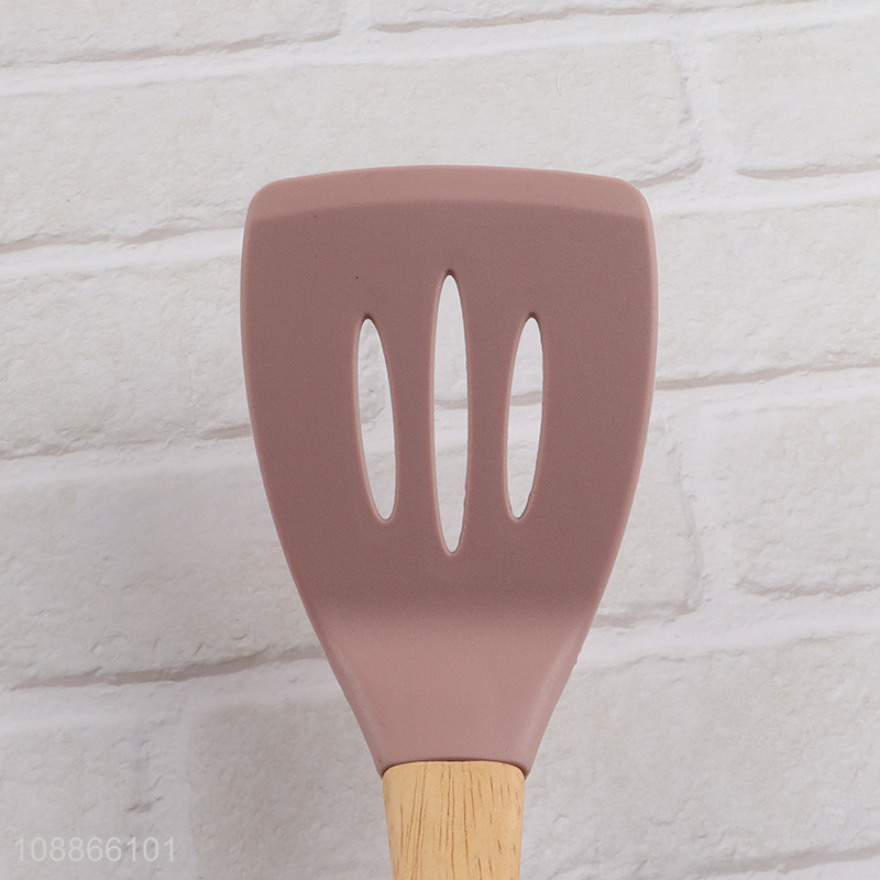 New product silicone slotted spatula cooking turner for non-stick cookware