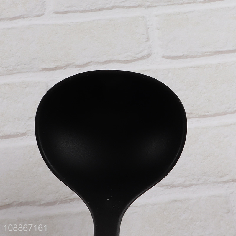 New arrival silicone kitchen cooking serving ladle with black walnut handle