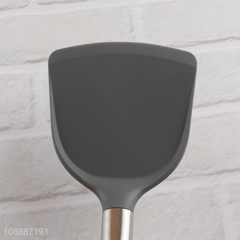 China imports kitchen utensils silicone spatula turner with wooden handle