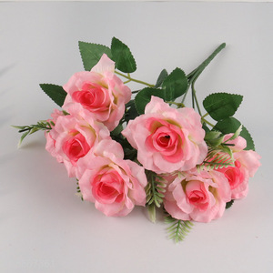 Good sale 7heads <em>artificial</em> rose <em>flower</em> fake <em>flower</em> wholesale