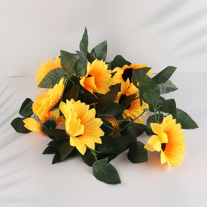 Yiwu market natural plastic <em>artificial</em> sunflower fake <em>flower</em>