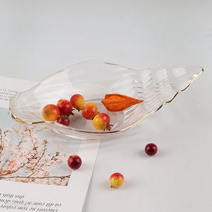 High quality shell shape glass jewelry dish tray trinket tray