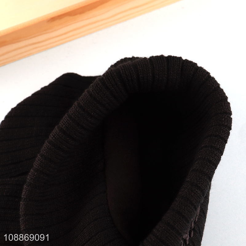 New arrival black fashionable winter knitted hat beanies hat