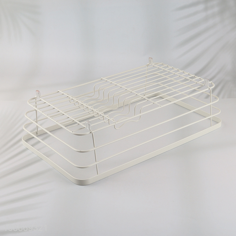 China imports iron wire dish rack with drying board for kitchen countertop
