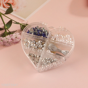 New arrival pop beads diy jewelry bracelet making kit with heart shaped storage case