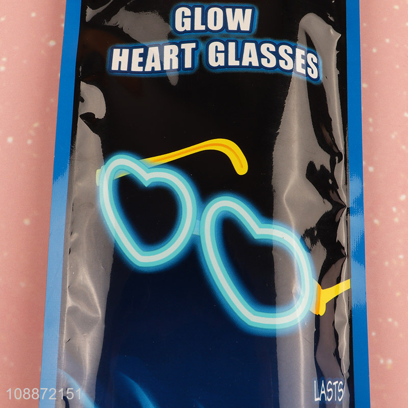Wholesale glow heart glasses glow in the dark eyeglasses party favors