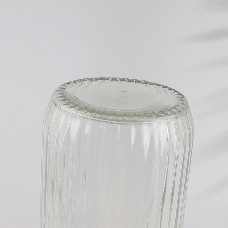 Wholesale clear glass mason jar cup with bamboo lid & stainless steel straw