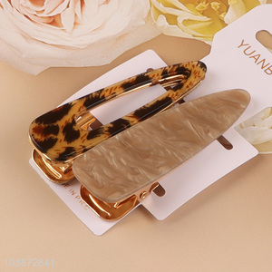 Popular product 2pcs cellulose acetate hair clips for women and girls