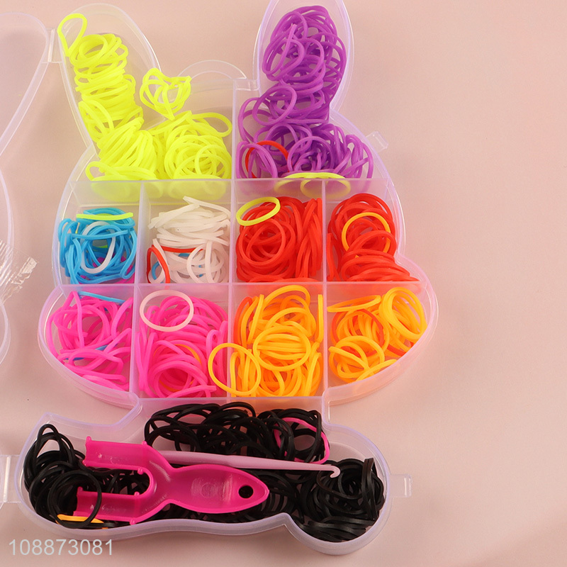 Wholesale diy rubber hair bands elastic hair ties with bunny shaped box
