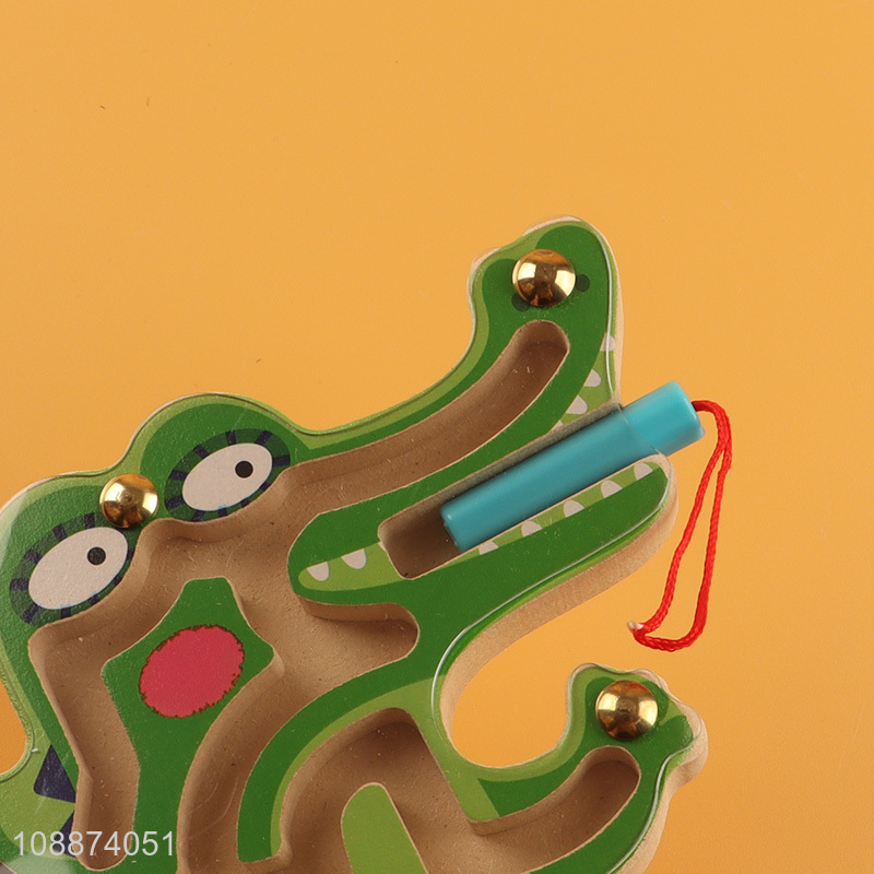 China imports wooden magnetic maze puzzle crocodile shape maze toys