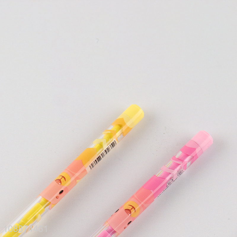China factory 2pcs students stationery plastic bullet push pencil