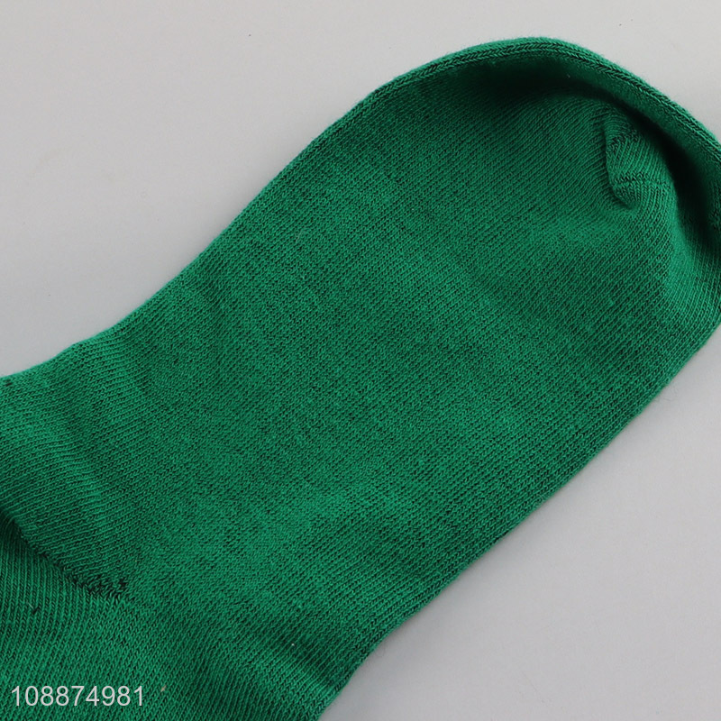 Hot selling letter jacquard crew socks cotton athletic socks for women