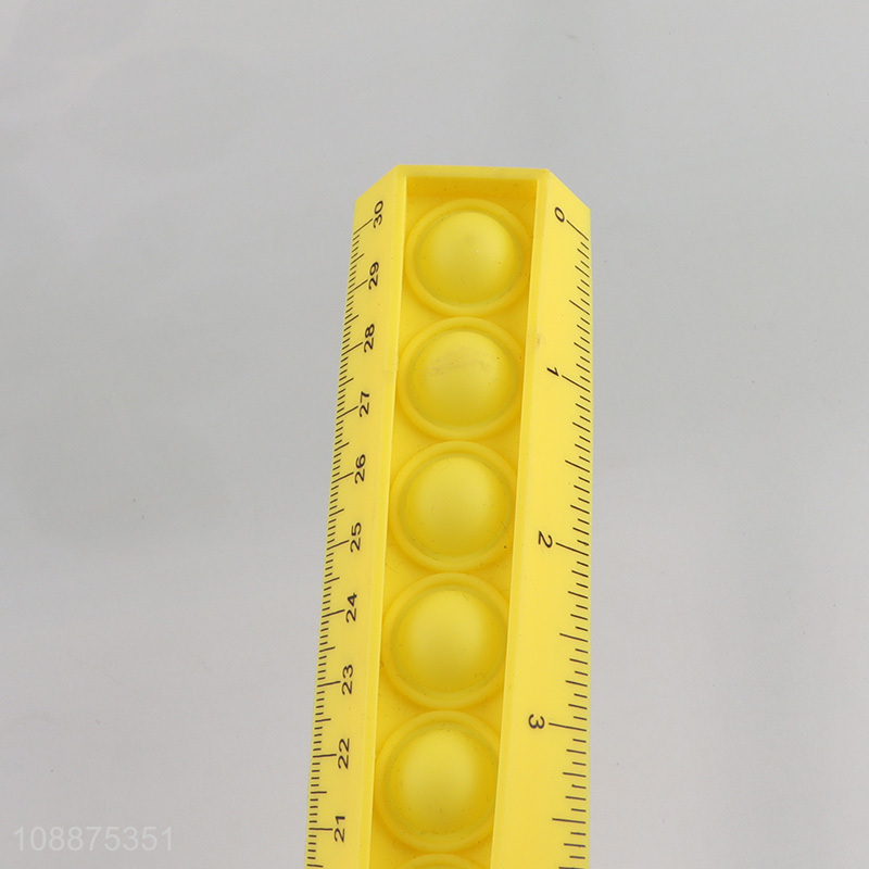 Online wholesale soft push pop silicone straight ruler stress relief toy