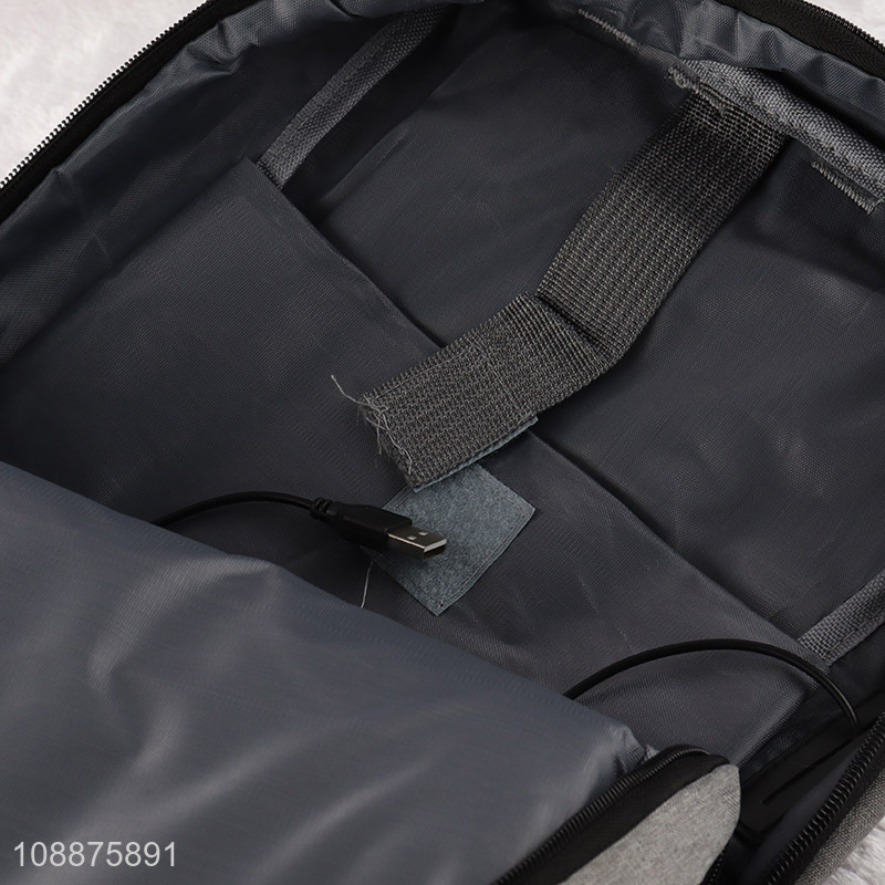 Best quality grey polyester men 3pcs laptop bag set for sale