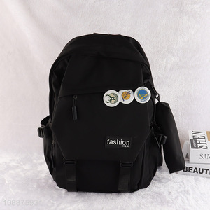 Factory price black men large capacity polyester sports bag casual backpack