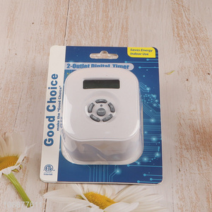 Online Wholesale Indoor Digital Timer with 2 Outlets for Home Office