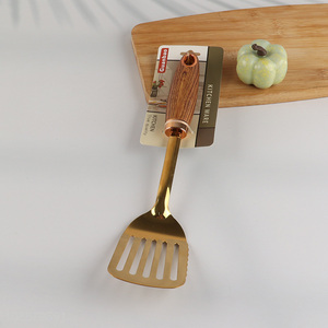China supplier golden kitchen utensils cooking slotted spatula