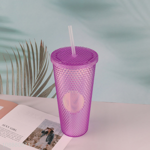 China factory 680ml plastic water cup drinking cup with straw