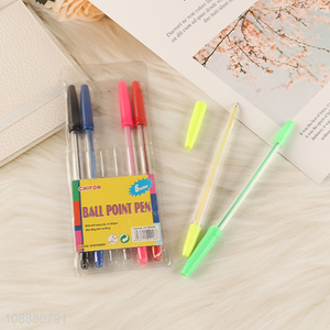Top selling 6pcs non-toxic students stationery ballpoint set wholesale