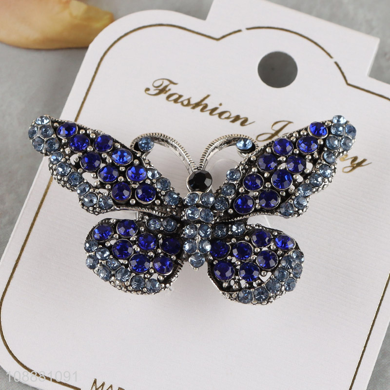 Online wholesale multicolor butterfly shaped alloy brooch